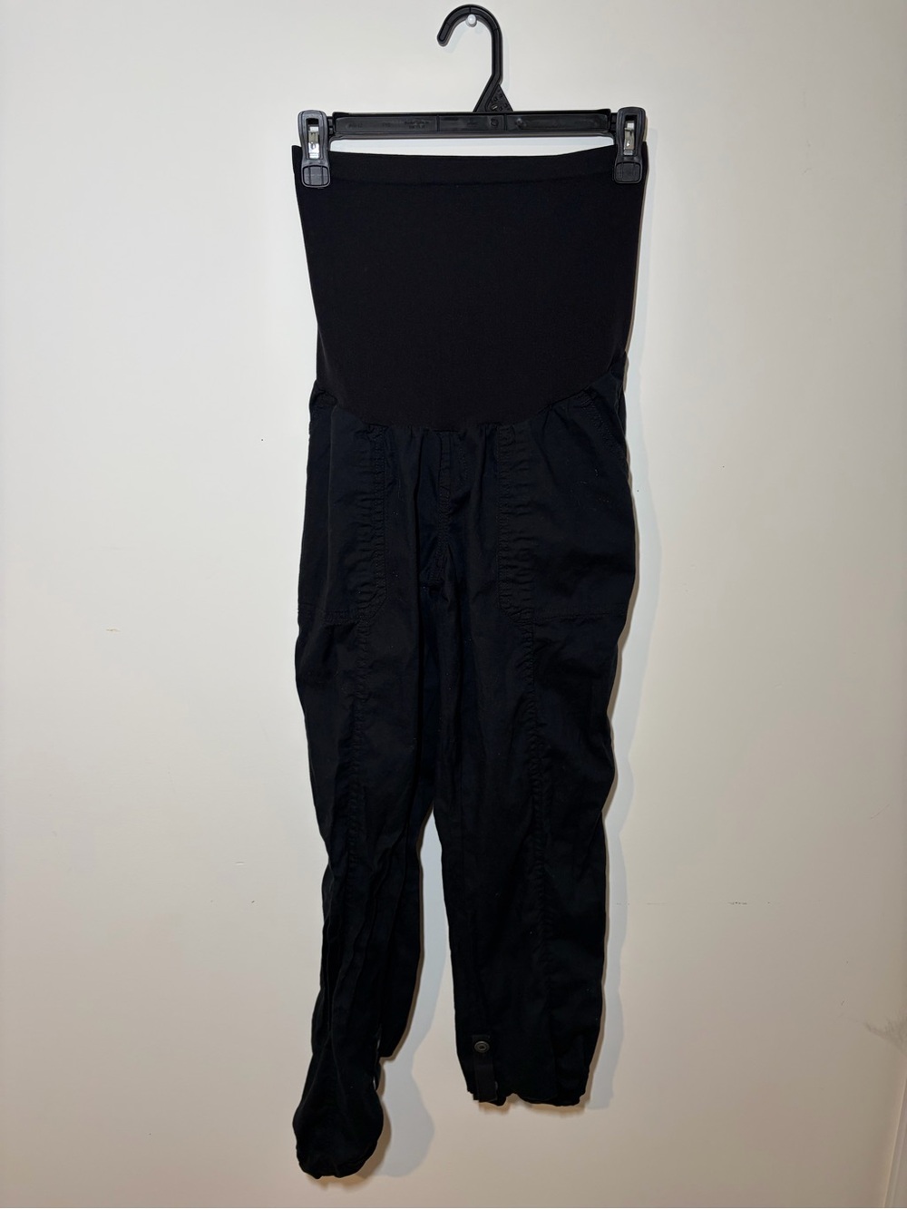 Motherhood Black Maternity Jogger Pants with Overbump Panel